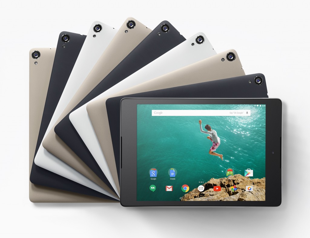 Nexus 9 in three elegant finishes. Photo from Google.