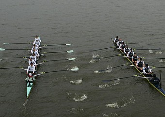 The Boat race between University of cambridge and Oxford University